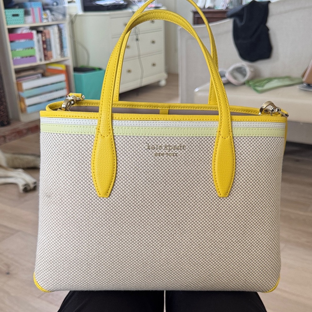 Kate Spade Yellow and Cream Satchel